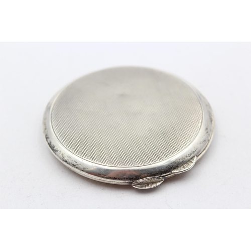 302 - 1933 Birmingham STERLING SILVER Asprey & Co. Guilloche Enamel Compact (93g)