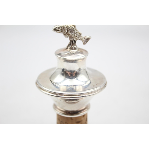 305 - Vintage Stamped .925 STERLING SILVER Novelty Fish Wine Bottle Stopper 40g