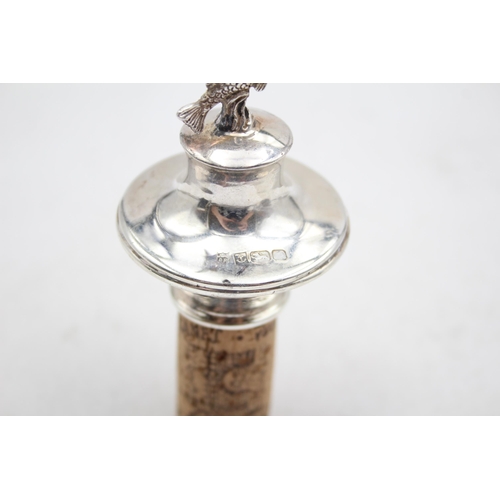 305 - Vintage Stamped .925 STERLING SILVER Novelty Fish Wine Bottle Stopper 40g