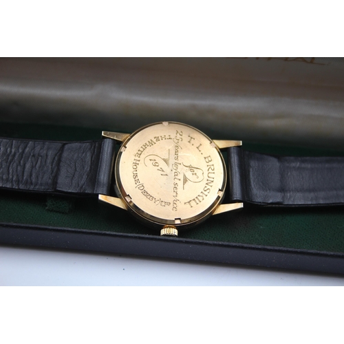 314 - ASTRAL By SMITHS Men's 9ct GOLD Cased Vintage WRISTWATCH Hand-wind WORKING Boxed