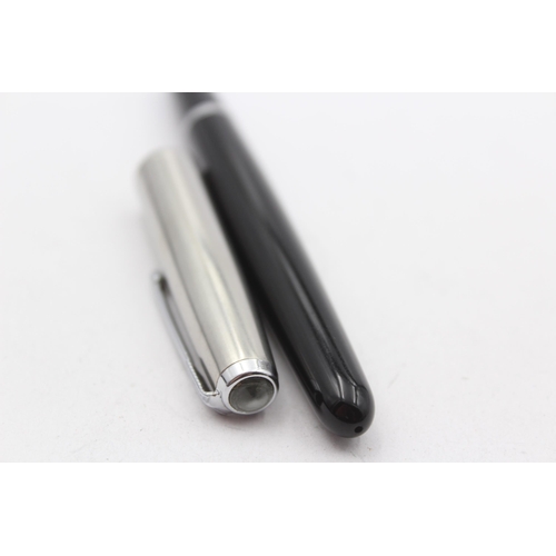 318 - Vintage PARKER 51 Black FOUNTAIN PEN w/ Brushed Steel Cap WRITING Cased