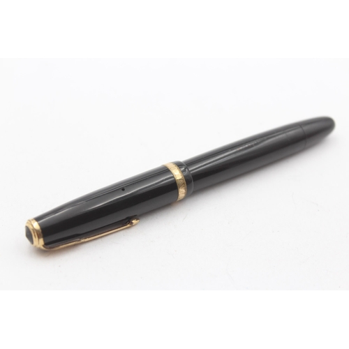 339 - Vintage PARKER Duofold Black FOUNTAIN PEN w/ 14ct Gold Nib WRITING