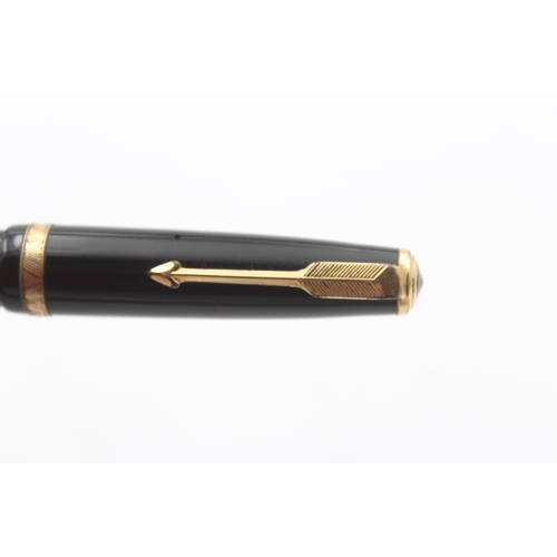 339 - Vintage PARKER Duofold Black FOUNTAIN PEN w/ 14ct Gold Nib WRITING