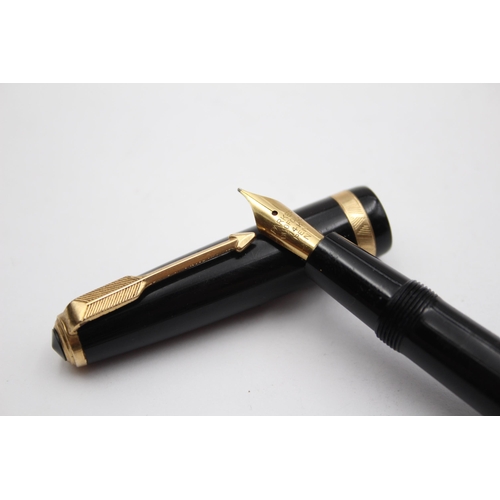 340 - Vintage PARKER Duofold Black FOUNTAIN PEN w/ 14ct Gold Nib WRITING