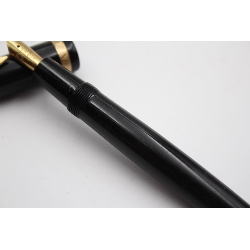 340 - Vintage PARKER Duofold Black FOUNTAIN PEN w/ 14ct Gold Nib WRITING