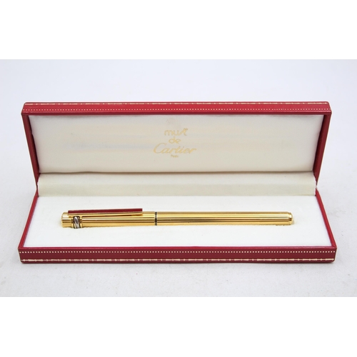 348 - Must De CARTIER Gold Plated Rollerball Pen In Original Box -019111 (33g)