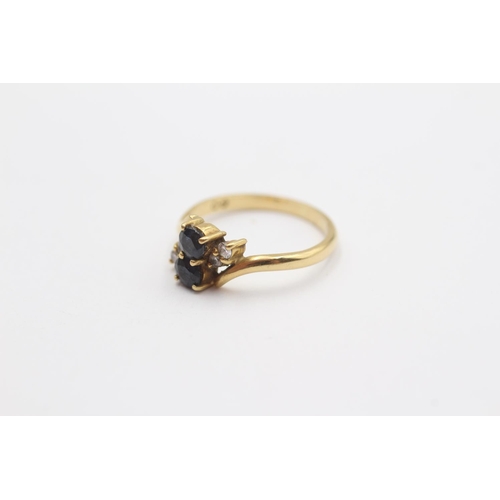 120 - 18ct Gold Diamond & Sapphire Dress Ring (2.3g) Size  K