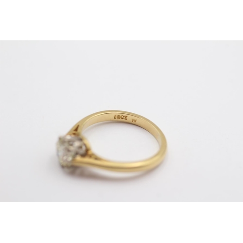 142 - 18ct Gold Round Brilliant Cut Diamond Single Stone Ring (2.7g) Size  I