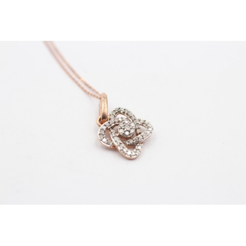 152 - 9ct Gold Diamond Pendant Necklace (1.4g)
