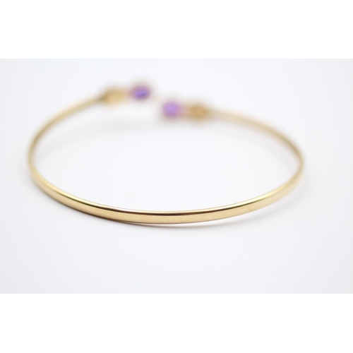 94 - 9ct Gold Amethyst Cuff Bangle (8.2g)