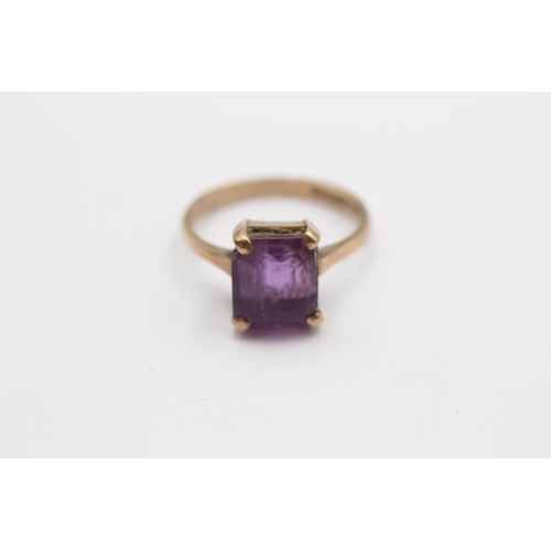 106 - 9ct Gold Amethyst Single Stone Ring (3g) Size  M 1/2