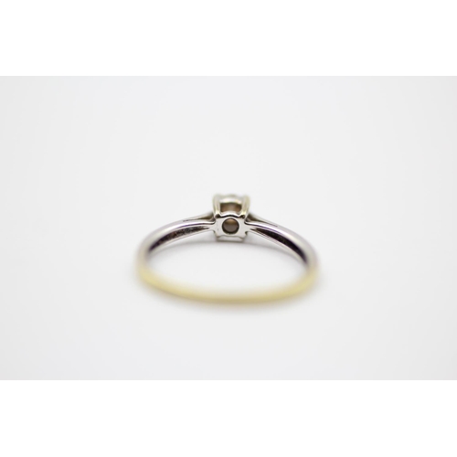 135 - 18ct White Gold Round Brilliant Cut Diamond Single Stone Ring (1.8g) Size  M