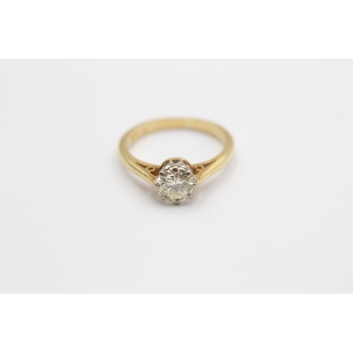 142 - 18ct Gold Round Brilliant Cut Diamond Single Stone Ring (2.7g) Size  I