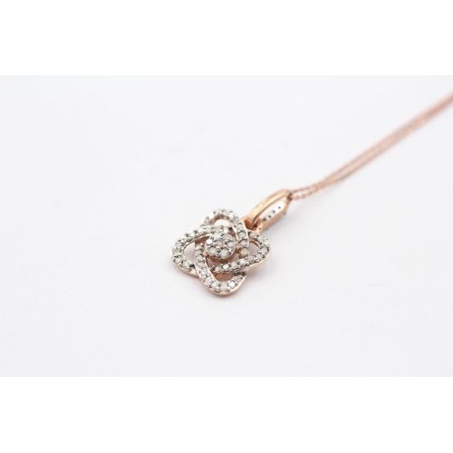 152 - 9ct Gold Diamond Pendant Necklace (1.4g)