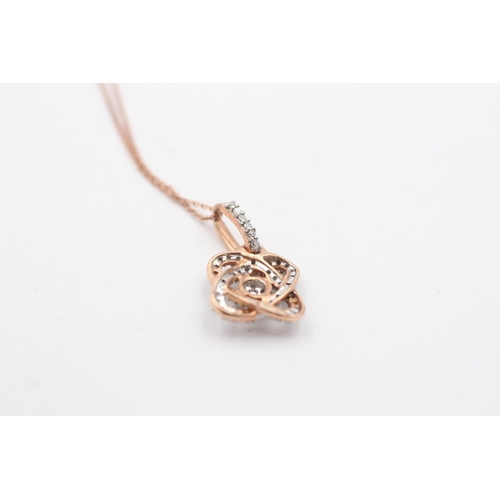 152 - 9ct Gold Diamond Pendant Necklace (1.4g)
