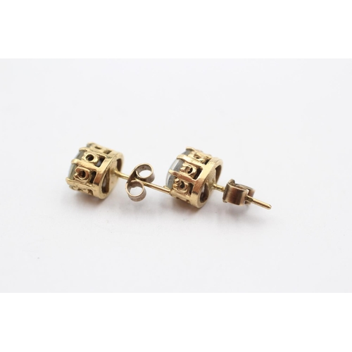 155 - 9ct Gold Opal Triplet Stud Earrings (2.1g)