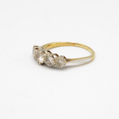 119 - 18ct Gold Diamond Five Stone Dress Ring (3g) Size  L