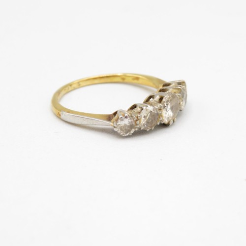 119 - 18ct Gold Diamond Five Stone Dress Ring (3g) Size  L