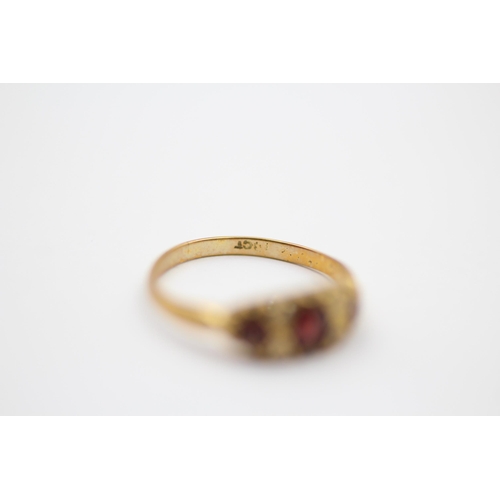26 - 9ct Gold Victorian Garnet And Diamond Set Dress Ring (2.6g) Size N+1/2