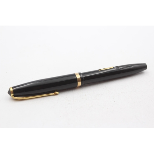 324 - Vintage CONWAY STEWART 85L Black Fountain Pen w/ 14ct Gold Nib WRITING Boxed