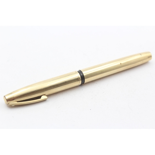 330 - Vintage SHEAFFER Imperial Gold Plated Fountain Pen w/ 14ct Gold Nib WRITING