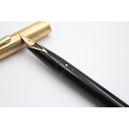 331 - Vintage SHEAFFER Imperial Black Fountain Pen w/ 14ct Gold Nib, Rolled Gold Cap