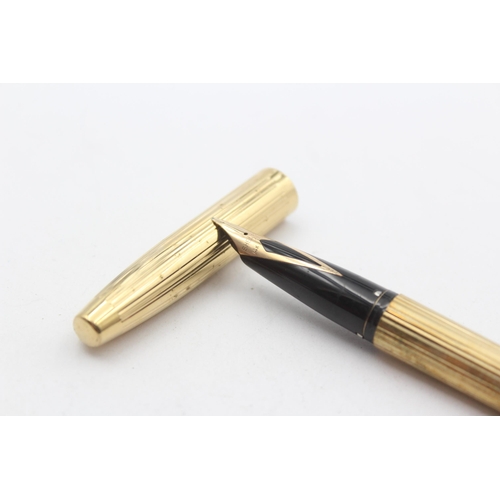 332 - Vintage SHEAFFER Imperial Gold Plated Fountain Pen w/ 14ct Gold Nib WRITING 24g