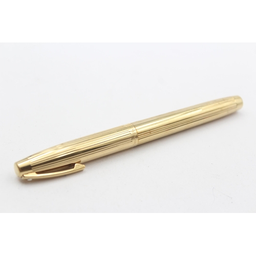 332 - Vintage SHEAFFER Imperial Gold Plated Fountain Pen w/ 14ct Gold Nib WRITING 24g