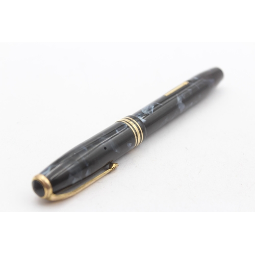 333 - Vintage CONWAY STEWART 58 Navy FOUNTAIN PEN w/ 14ct Gold Nib WRITING