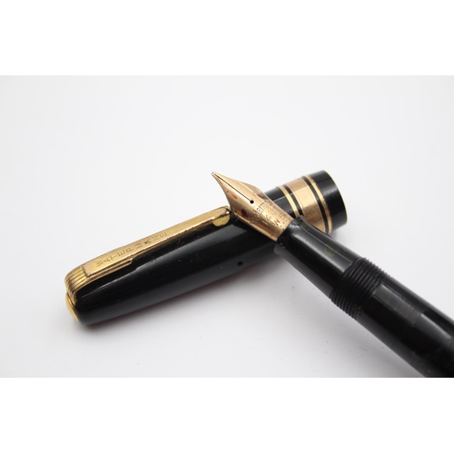 336 - Vintage WATERMAN W5  Black Fountain Pen w/ 14ct Gold Nib WRITING