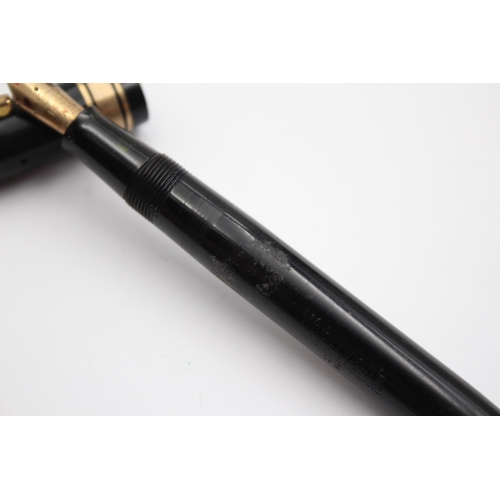 336 - Vintage WATERMAN W5  Black Fountain Pen w/ 14ct Gold Nib WRITING