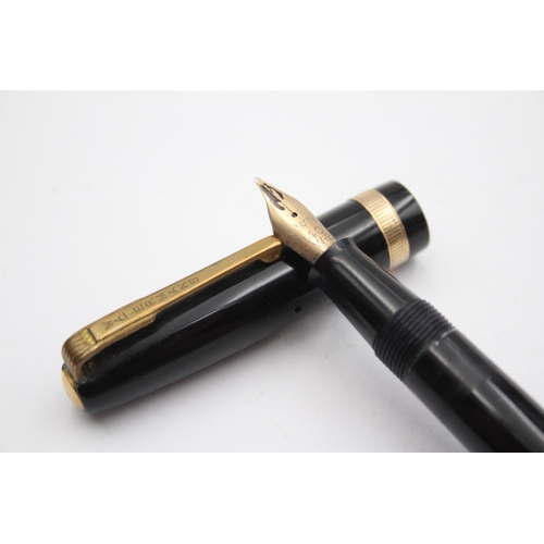 345 - Vintage WATERMAN W3 Black Fountain Pen w/ 14ct Gold Nib WRITING