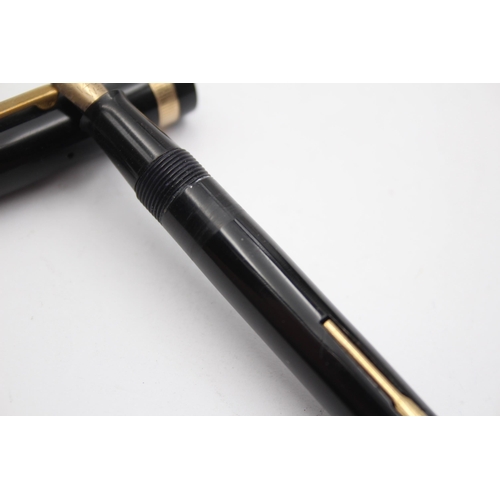 345 - Vintage WATERMAN W3 Black Fountain Pen w/ 14ct Gold Nib WRITING