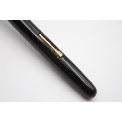 345 - Vintage WATERMAN W3 Black Fountain Pen w/ 14ct Gold Nib WRITING