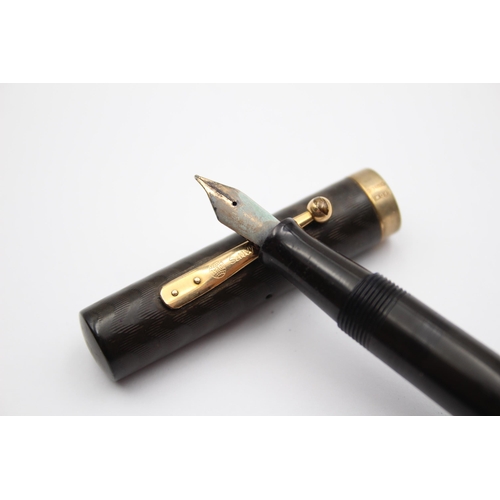 348 - Vintage WATERMAN Ideal Brown Fountain Pen w/ 14ct Gold Nib WRITING