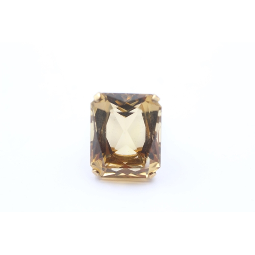 76 - 9ct Gold Citrine Single Stone Cocktail Ring (14.9g) Size L