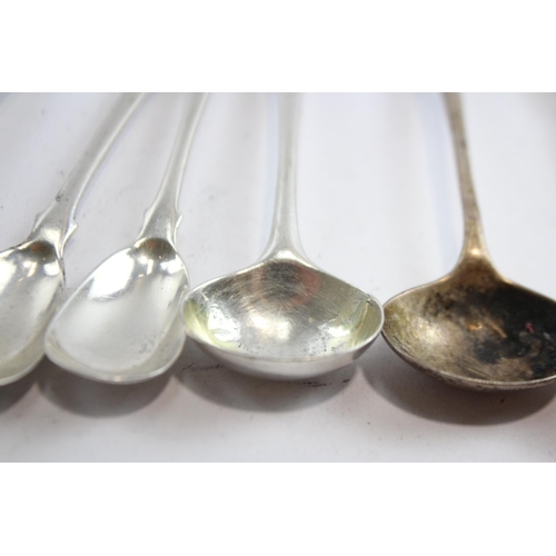 193 - 9 x Antique / Vintage Hallmarked .925 STERLING SILVER Condiment Spoons (88g)