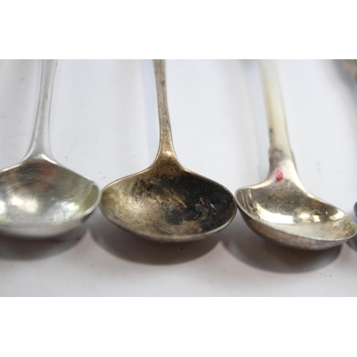 193 - 9 x Antique / Vintage Hallmarked .925 STERLING SILVER Condiment Spoons (88g)