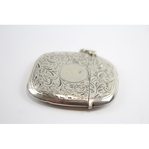 195 - Vintage Hallmarked 1938 Birmingham Sterling Silver Vesta / Match Case (23g)