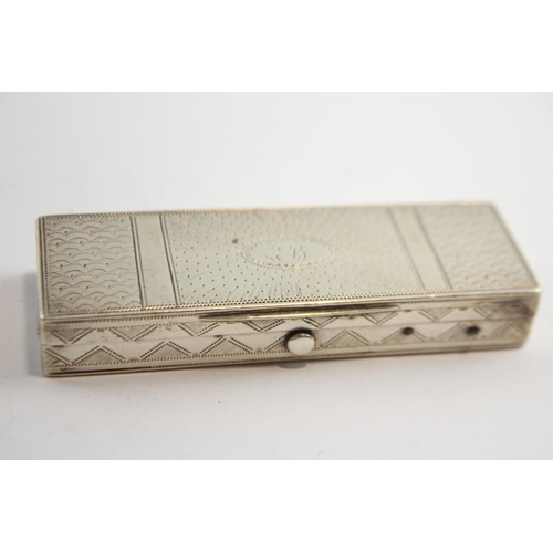 215 - Antique / Vintage .950 Silver Rectangular Snuff Box / Trinket Box (52g)