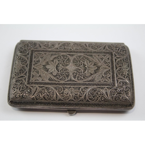 216 - Antique / Vintage .950 Silver Filigree Cigarette Case (104g)