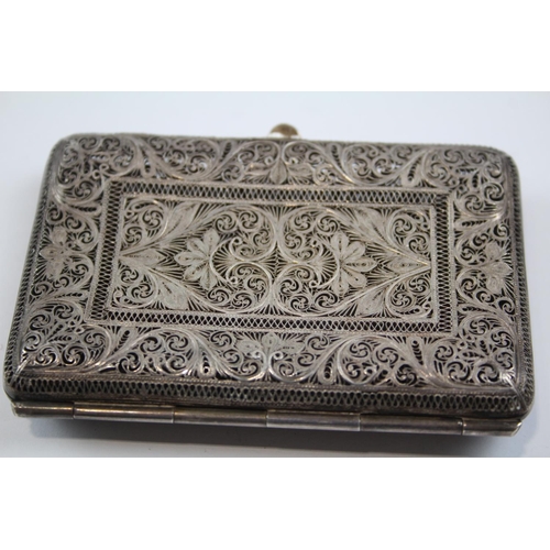 216 - Antique / Vintage .950 Silver Filigree Cigarette Case (104g)