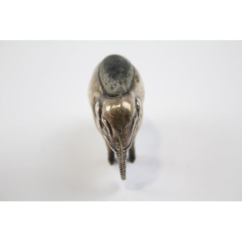 218 - Antique Edwardian 1906 Birmingham Sterling Silver Elephant Pin Cushion (76g)