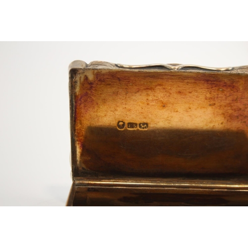 220 - Antique Victorian 1843 Birmingham Sterling Silver Rectangular Snuff Box 104g