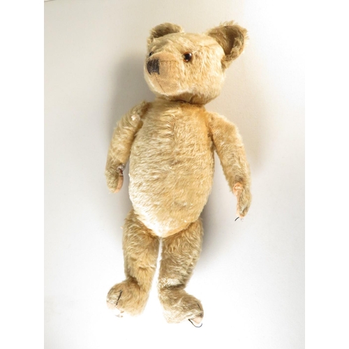 228 - Vintage MERRYTHOUGHT Jointed Mohair Teddy Bear w/ Glass Eyes