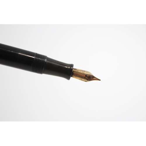 238 - Vintage WATERMAN Ideal Black Fountain Pen w/ 14ct Gold Nib WRITING