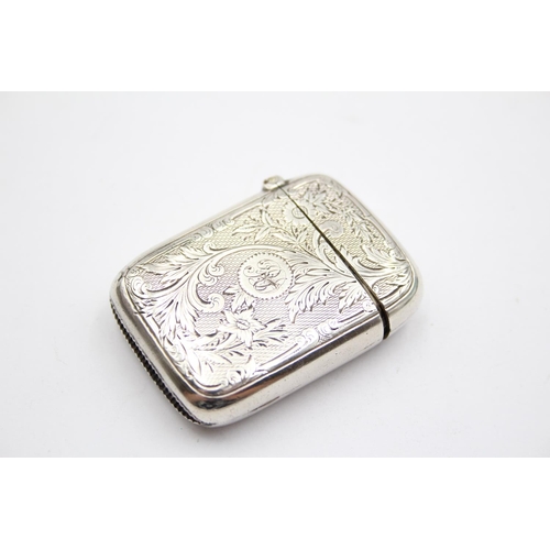 255 - Antique Victorian 1894 Birmingham Sterling Silver Vesta / Match Case (49g)