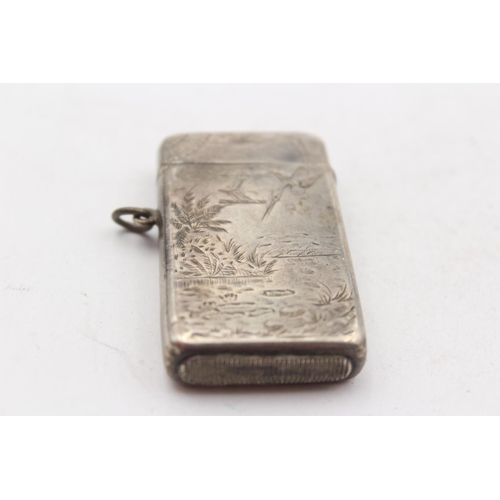 263 - Antique Victorian 1883 Birmingham Sterling Silver Vesta / Match Case (23g)