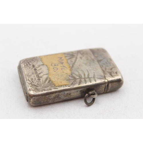 263 - Antique Victorian 1883 Birmingham Sterling Silver Vesta / Match Case (23g)