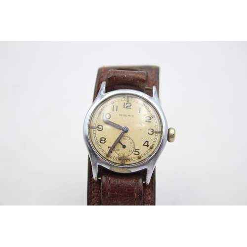 281 - Vintage Gents MOERIS A.T.P WWII Military Issued WRISTWATCH Hand-Wind WORKING